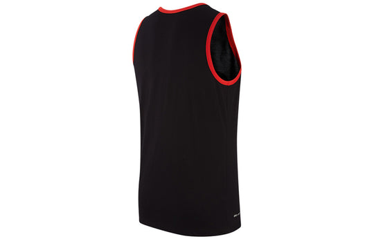 Nike Logo Printing Contrasting Colors Sports Basketball Vest Black BQ3 ...
