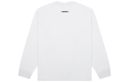 Fear of God Essentials SS20 3D Silicon Applique Boxy Long Sleeve White Logo Tee FOG-SS20-293