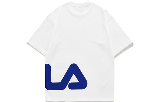 Men's FILA FUSION Contrasting Colors Logo Round Neck Short Sleeve White T11M122114B-WT