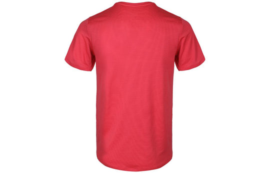 Men's adidas Solid Color Logo Casual Short Sleeve Red T-Shirt FJ1142