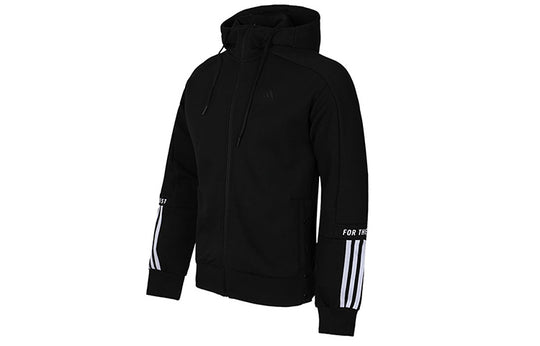 adidas Cozy Sports Knit hooded Jacket Black FJ0186