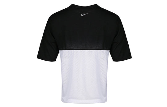 (WMNS) Nike Retro Tailwind Mesh Breathable Sports Short Sleeve 'White Black' AJ8663-011