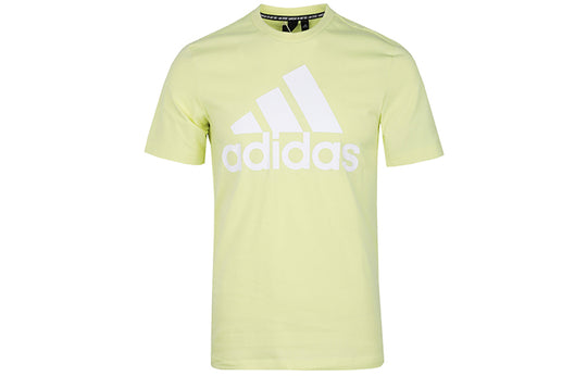 adidas Large Logo Sports Stylish Short Sleeve Yellow FK3505