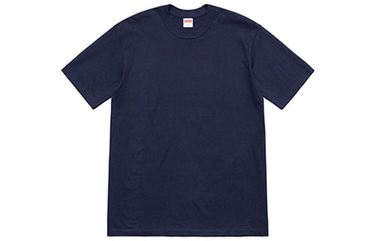 Supreme SS19 Headline Tee Navy Slogan logo Short Sleeve T-shirt Unisex Navy Blue SUP-SS19-759 T-shirts - KICKSCREW