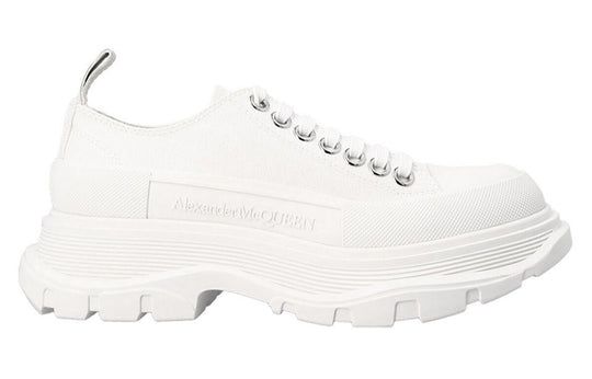 (WMNS) Alexander McQueen Tread Slick Lace Up 'White' 611705W4MV2-9000 Shoes  -  KICKS CREW