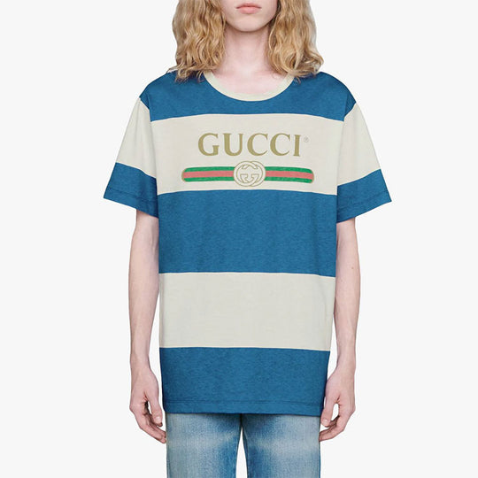 Gucci SS20 Blue White Wide Stripe Male Blue 604176-XJB6V-9230