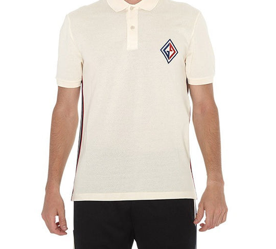 Men's GUCCI Embroidered Logo Short Sleeve polo White 564651-XJAYM-9247 T-shirts - KICKSCREW