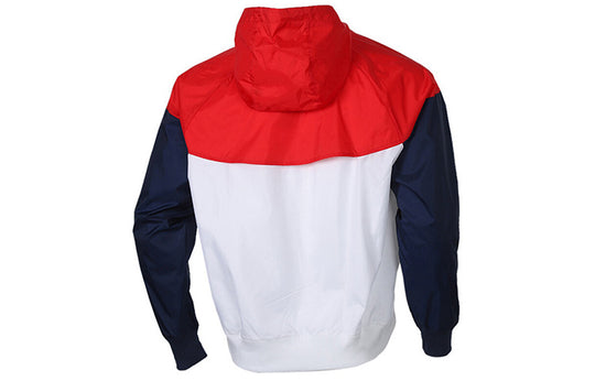 Nike Sportswear Windrunner Colorblock Hooded Jacket Red White AR2192-104