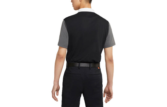 Nike DRI-FIT Player Contrasting Colors Golf Sports Short Sleeve Polo Shirt Black CV3495-010
