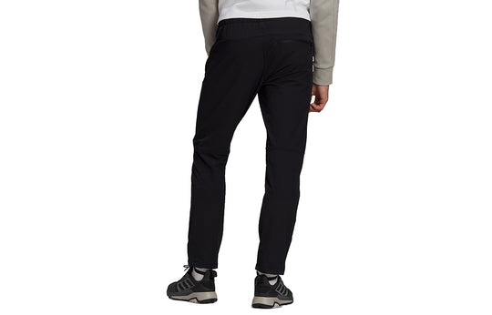 adidas Solid Color logo Outdoor Casual Long Pants Black GE9872