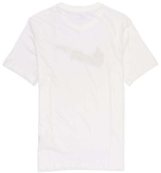 Men's Nike Flowers Large Logo Casual Sports Solid Color Round Neck Short Sleeve White T-Shirt DV1215-100