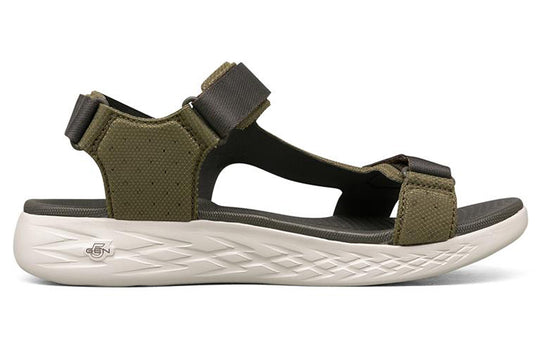 Skechers On The Go 600 Velcro Olive Green Sandals 55383-OLV Sandals - KICKSCREW