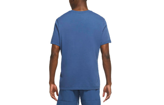 Nike Dri-FIT Training Printing Logo Short Sleeve Blue CV5222-469