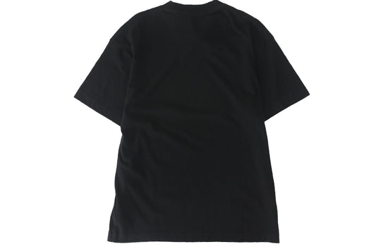 Men's PALM ANGELS Printing Logo Short Sleeve Black PMAA001R204130011001