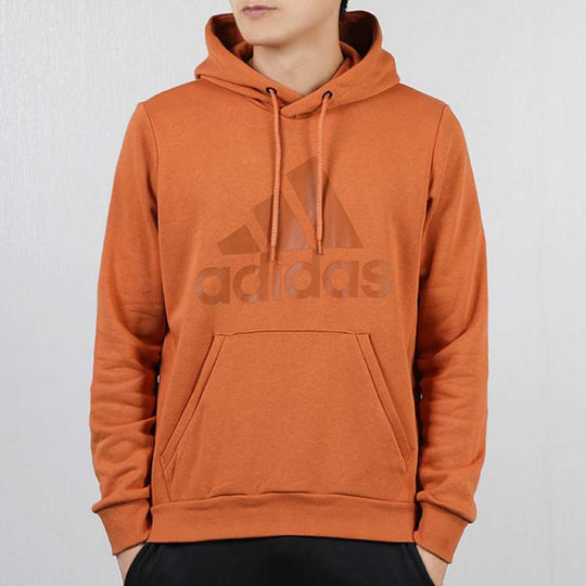 adidas logo Printing Stay Warm Fleece Casual Sports Pullover Orange EB5249