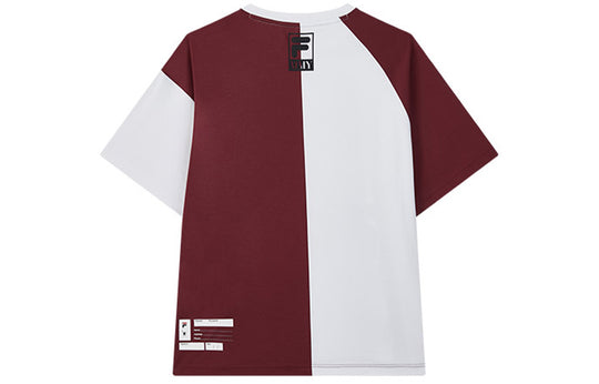 Men's FILA x MIHARA YASUHIRO/ Mihara Yasuhiro Loose Short Sleeve Red Splicing T-Shirt F71M038108F-RD T-shirts - KICKSCREW