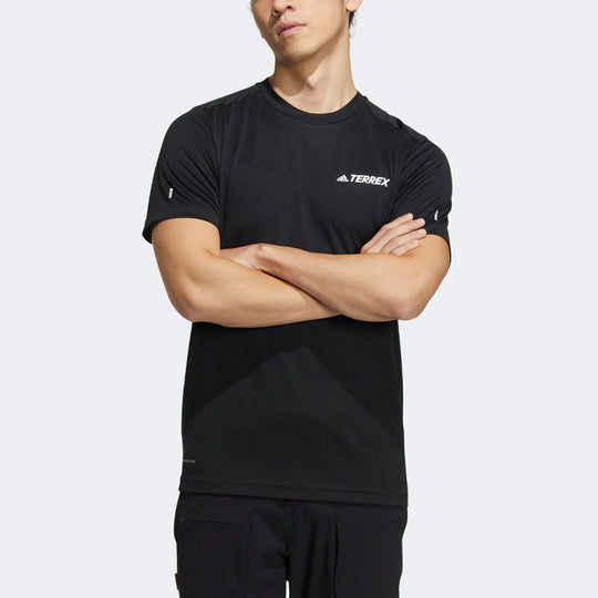 adidas Terrex Tx Logo Ss T Outdoor Sports Short Sleeve Black HM3813