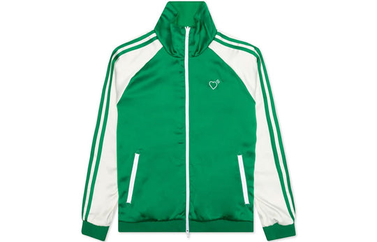 adidas originals x HUMAN MADE Crossover Casual Sports Reversible Side Stripe Stand Collar Jacket Green GV4343