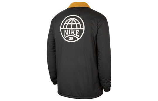Nike SB logo Printing Fleece Lined Stay Warm corduroy Colorblock Skateboard Jacket Black CK5447-010