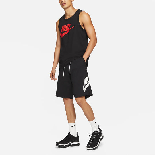 Nike Sportswear Logo Printing Retro Loose Sports Shorts Black AT5267-010