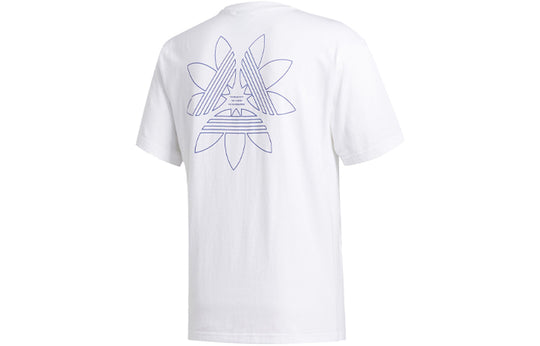 adidas originals Tri-Foil Tee Printing Round Neck Pullover Sports Short Sleeve White GD3120