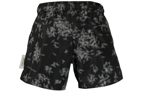 OFF-WHITE Paperclip Swim Trunks 'Black' OMFA003F20FAB0021001 Shorts - KICKSCREW