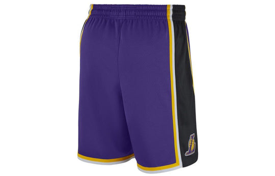 Nike LA Lakers Lebron James Basketball Pants For Men Black/Purple AJ5615-504 Basketball Shorts - KICKSCREW