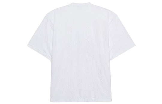 Men's Balenciaga Word Printing Round Neck Pullover Short Sleeve White 641614TJVI39040