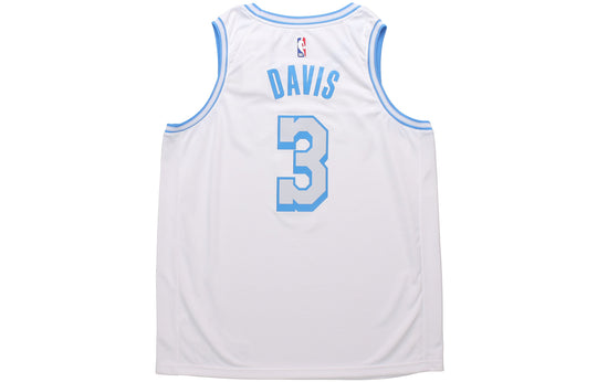 Men 3 Anthony Davis Jersey White Los Angeles Lakers Swingman