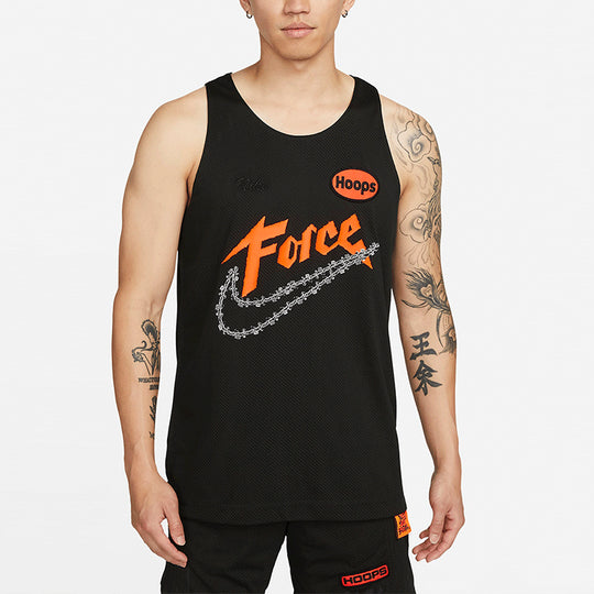 Men's Nike Sports Creative Printing Running Basketball Jersey/Vest Black DH6756-352