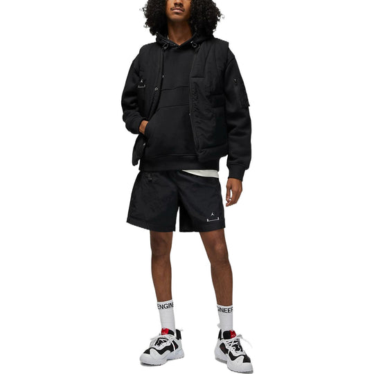 Men's Air Jordan Solid Color Logo Printing Hooded Pullover Long Sleeves Black DQ8062-010