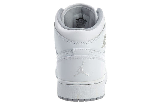 (GS) Air Jordan 1 Retro Mid 'White Wolf Grey' 554725-112 Big Kids Basketball Shoes  -  KICKS CREW
