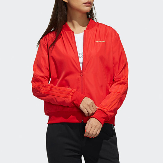 (WMNS) adidas neo JKT Casual Sports Jacket Red DZ7606