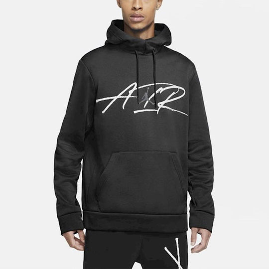 Air Jordan Therma Graphic Casual Sports Pocket hooded Pullover Black CK6792-010