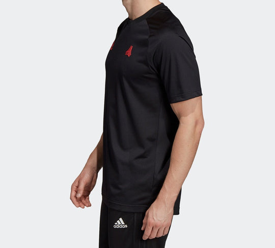 adidas Training Jersey Sports Breathable Short Sleeve Black DP2715