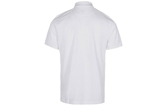 Men's Nike Solid Color Logo Embroidered Half-Fastening Pullover Short Sleeve White Polo Shirt DB3264-100