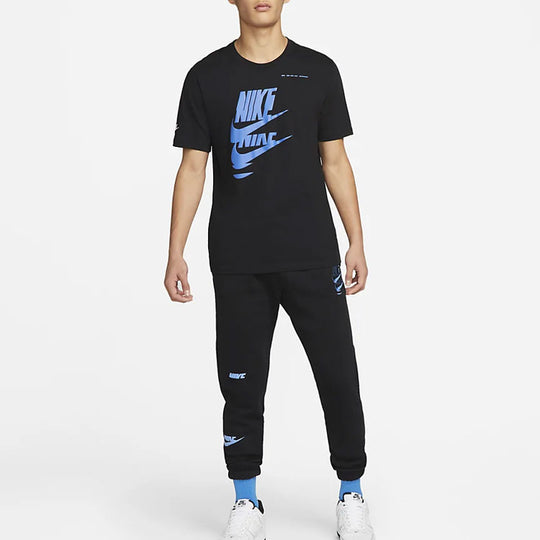 Men's Nike Chest Creative Printing Short Sleeve Black T-Shirt DM6378-0 ...
