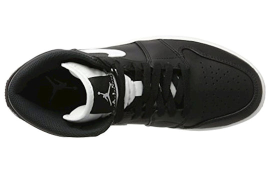 Air Jordan 1 Retro Mid 'Black White' 554724-038 Retro Basketball Shoes  -  KICKS CREW