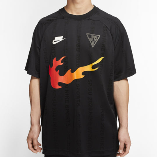 Nike Sportswear NSW Flame Logo Printing Jersey Black CJ5197-010