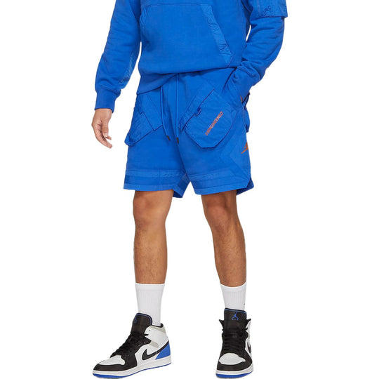 Men's Air Jordan Multiple Pockets Solid Color Straight Sports Shorts Blue DA7203-480