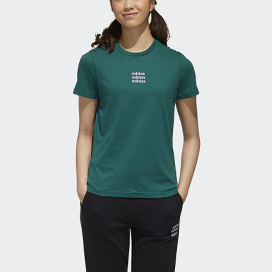 adidas neo Casual Sports Short Sleeve Forest Green GJ7928