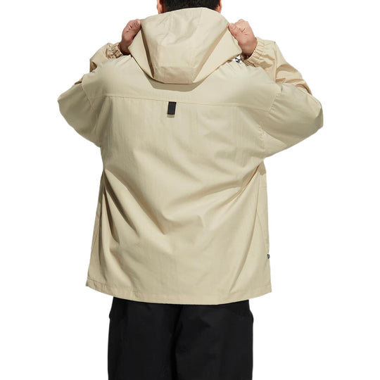Men's adidas originals Logo Printing Pattern Multiple Pockets Hooded Zipper Jacket Yellow HS1910