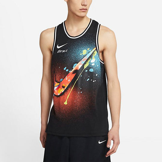 Nike Men's 2021 Summer New Colorful Logo Top Sleeveless T-shirt Multicolor DJ5217-010