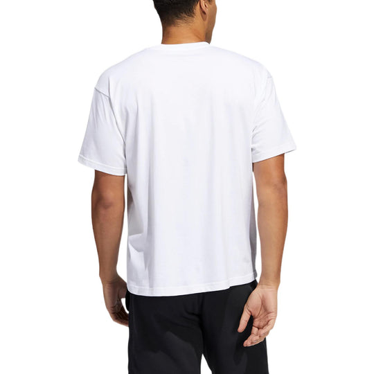 Men's adidas Alphabet Logo Multi-Color Printing Short Sleeve White T-Shirt HC4456