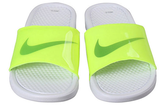 Nike Benassi JDI Print Fluorescence Yellow Slippers Volt-white CI5927-771