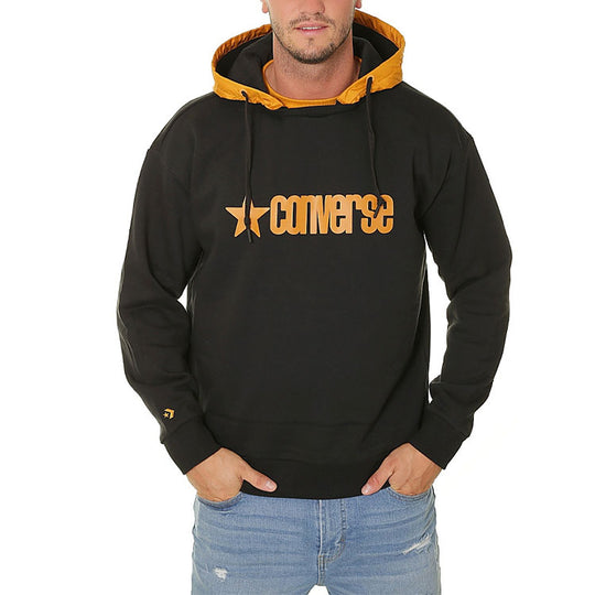 Converse Logo Letter Hooded Sports Sweater Men Black 10019968-A01