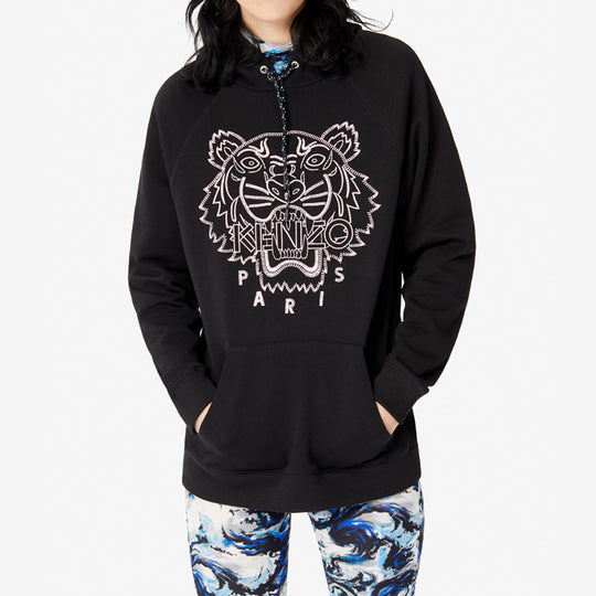 KENZO Tiger Head Embroidered Cotton hooded Long Sleeves Black F96-2SW864-4X5-99
