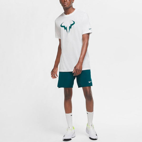 Nike Rafa Casual Sports Round Neck Tennis Short Sleeve White DA5400-10 ...