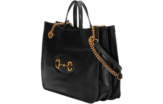 (WMNS) Gucci 1955 Button Tote hand Bag Single Shoulder Bag Middle Black 621144-1U10G-1000