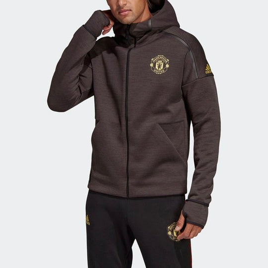 adidas Manchester United Soccer/Football Sports Jacket Black DZ0456